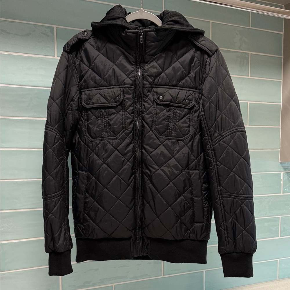 Helix Men's Black Quilted Puffer Jacket